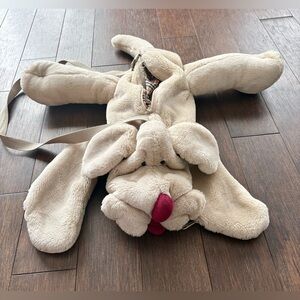 1985 Rare Ganz Bros Wrinkles Dog Zipper Bag, Large Puppy Dog Zippered Belly Legs